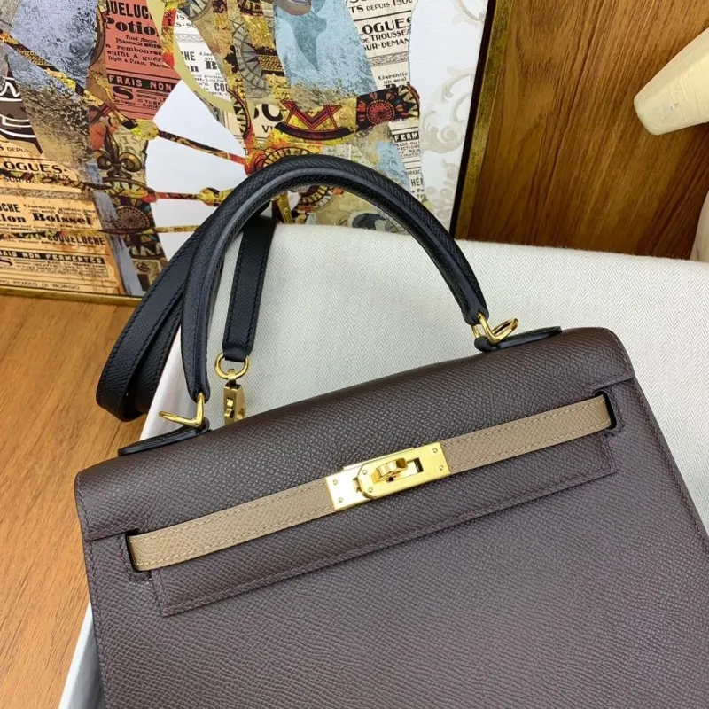 Hermes Kelly Dark Brown Leather Handbag - Image 6