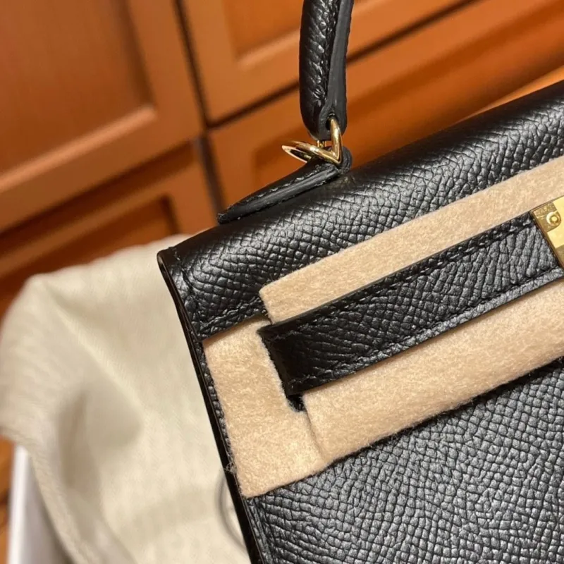 Alternative view of Hermes Mini Kelly Black Leather Handbag 136