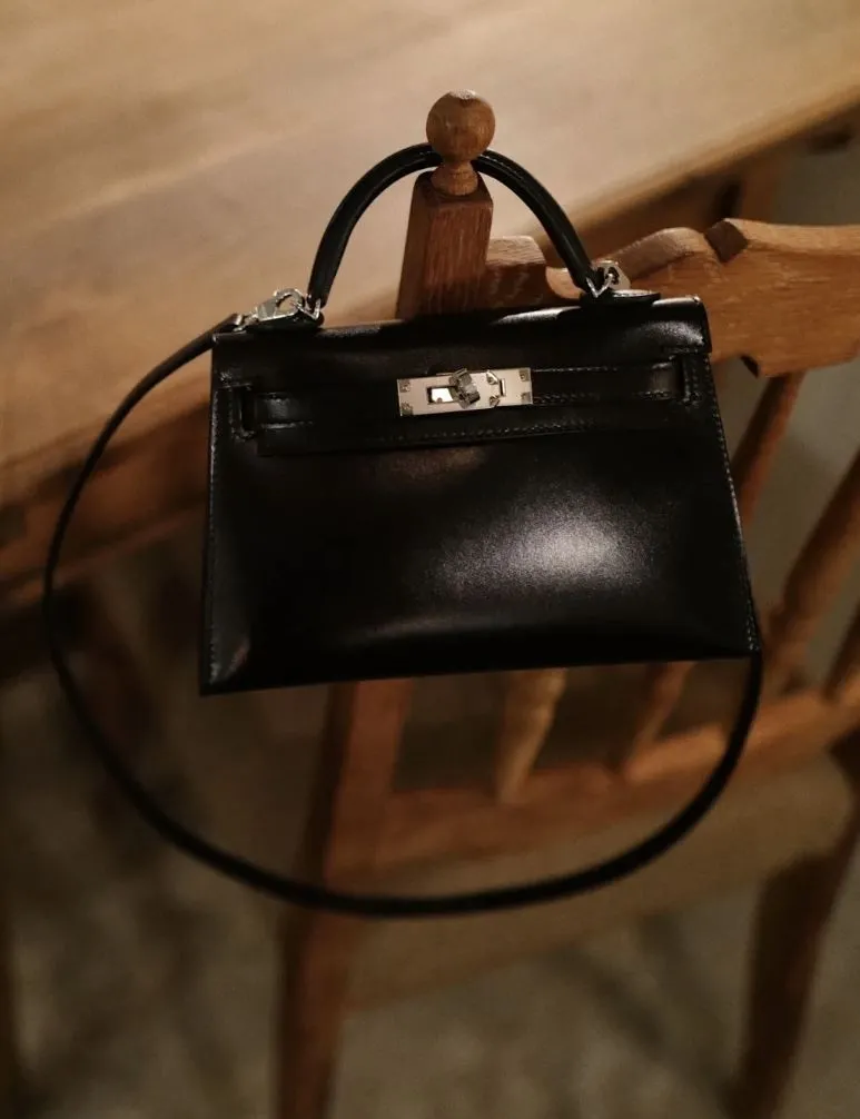 Hermes Black Mini Kelly Leather Handbag - Image 3