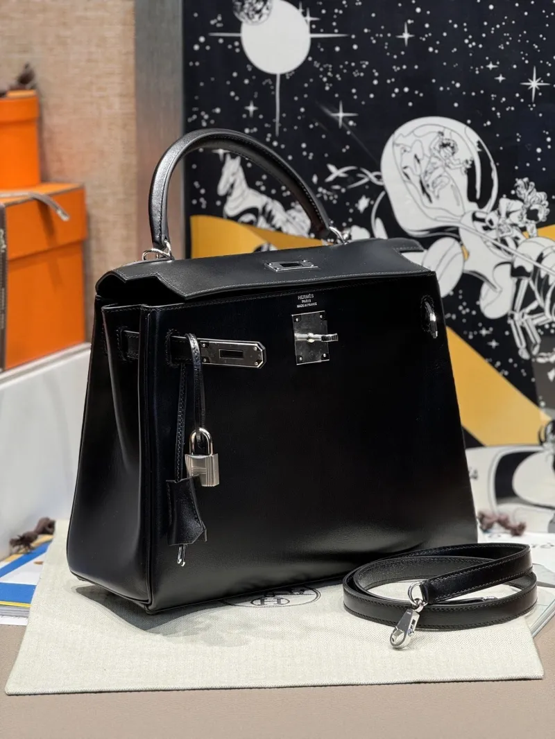 Hermes Black Kelly Handbag 138 - Image 8