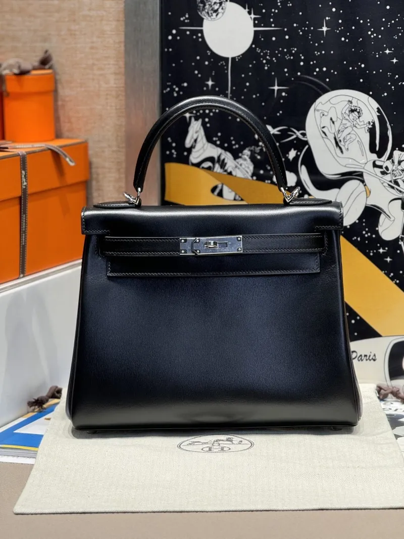 Hermes Black Kelly Handbag 138 - Image 9