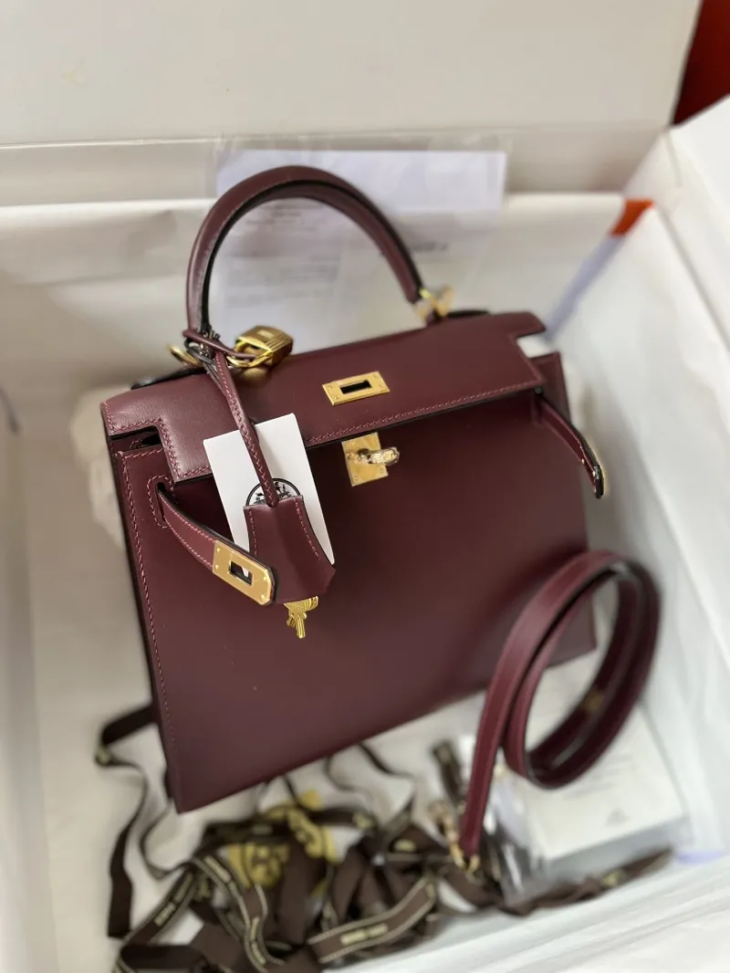 Hermes Burgundy Kelly Bag 139 - Image 8