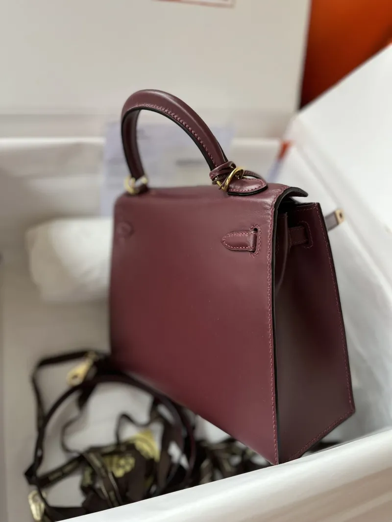 Hermes Burgundy Kelly Bag 139 - Image 9