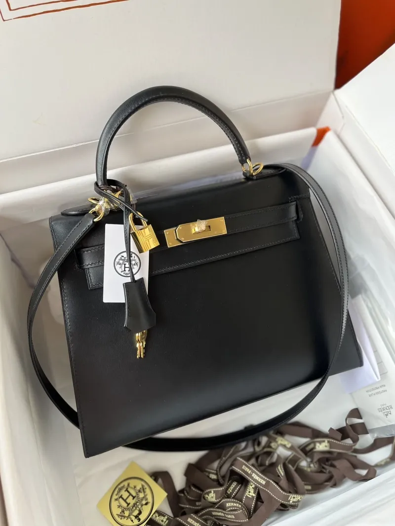 Alternative view of Hermes Black Leather Kelly Handbag