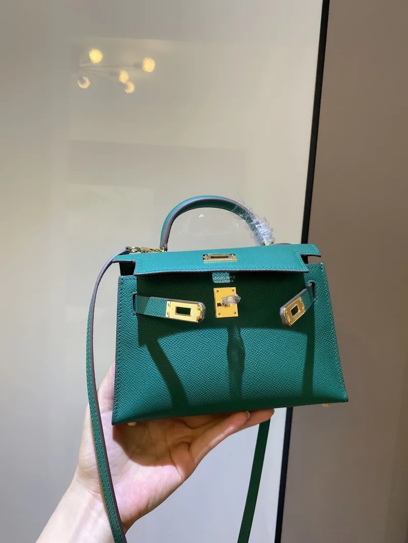 Hermes Green Kelly Mini Crossbody Bag - Image 9
