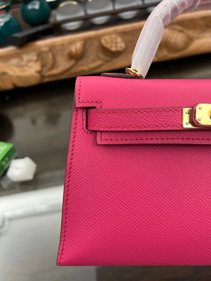 Hermes Kelly Pink Leather Handbag 156 - Image 3