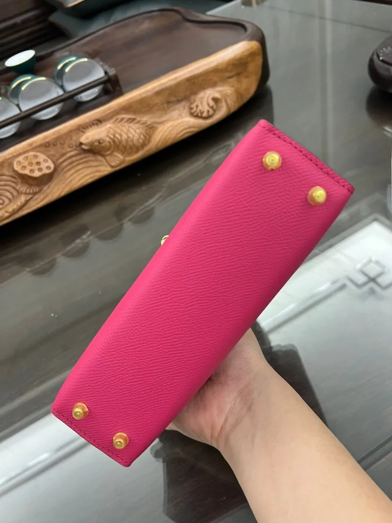 Hermes Kelly Pink Leather Handbag 156 - Image 5
