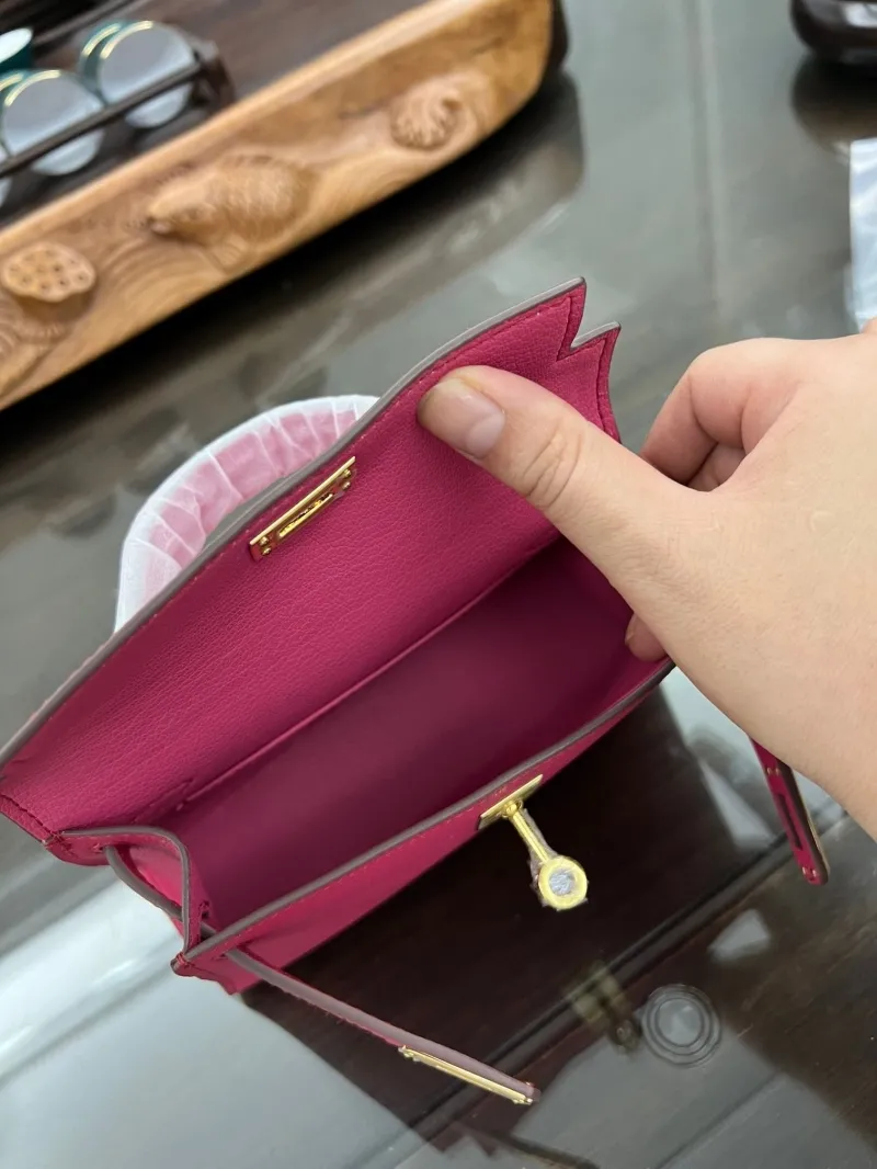 Hermes Kelly Pink Leather Handbag 156 - Image 7