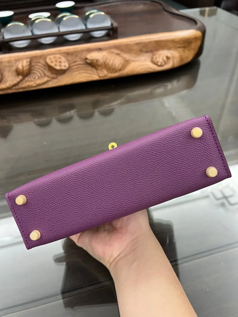 Hermes Purple Kelly Handbag 157 - Image 6