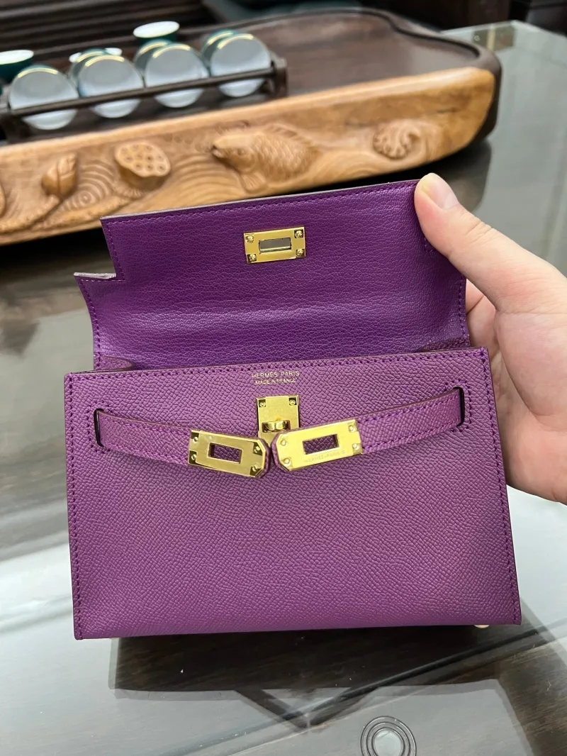 Hermes Purple Kelly Handbag 157 - Image 7