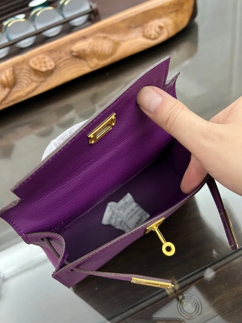 Hermes Purple Kelly Handbag 157 - Image 8