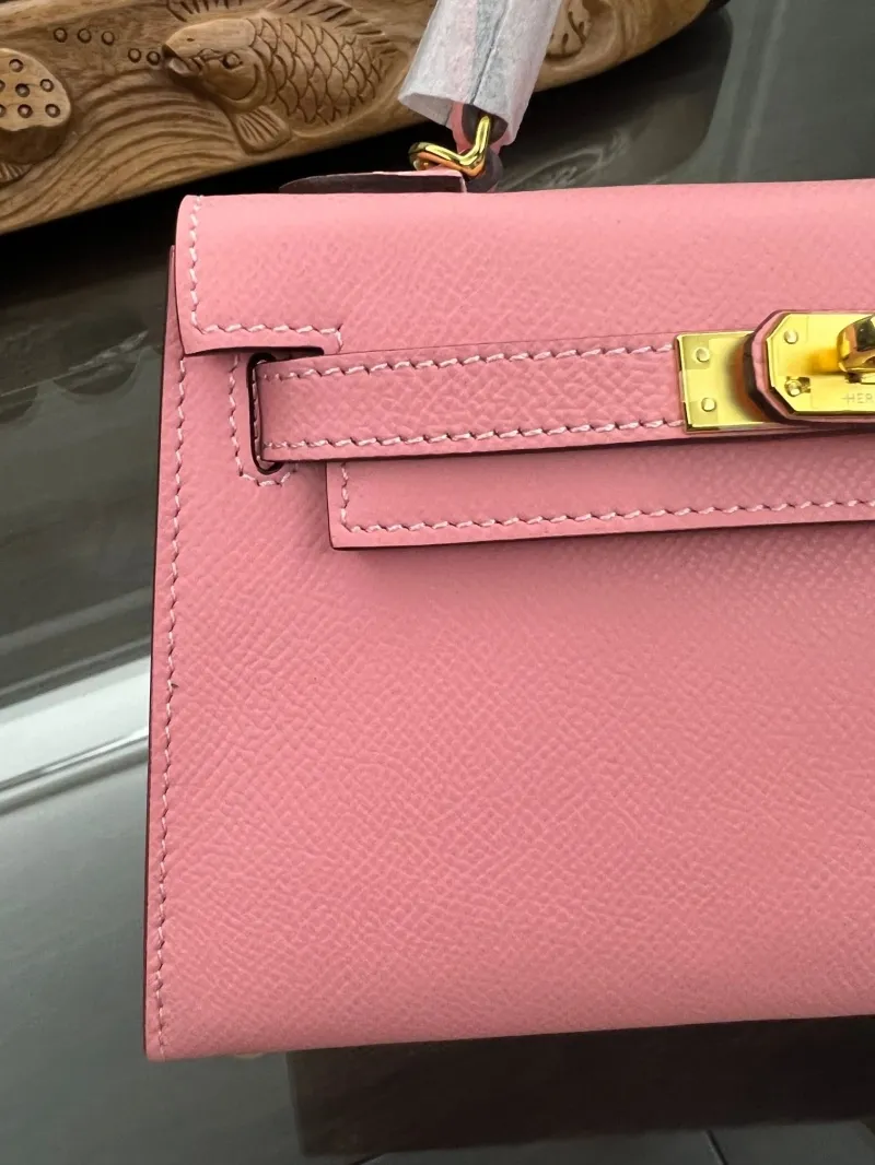 Hermes Pink Mini Kelly Handbag 163 - Image 3