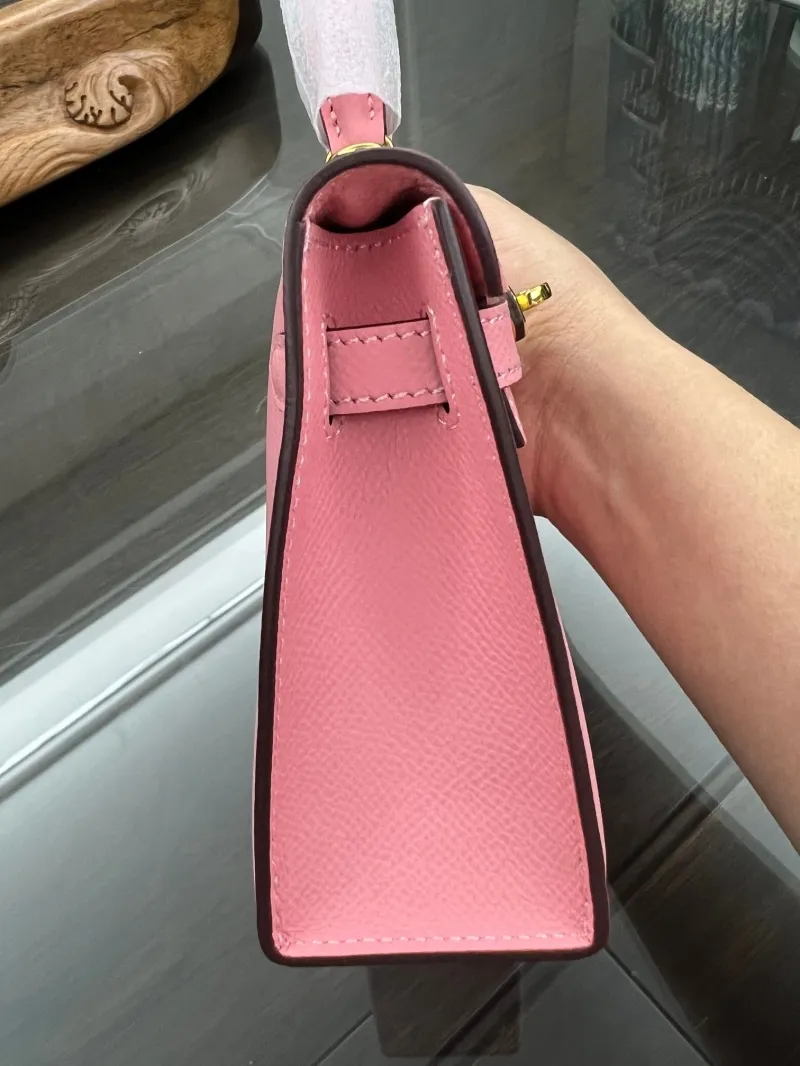 Hermes Pink Mini Kelly Handbag 163 - Image 4