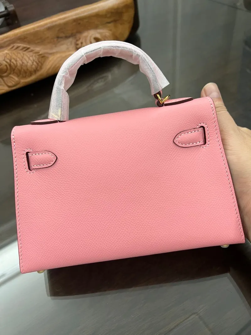 Hermes Pink Mini Kelly Handbag 163 - Image 5