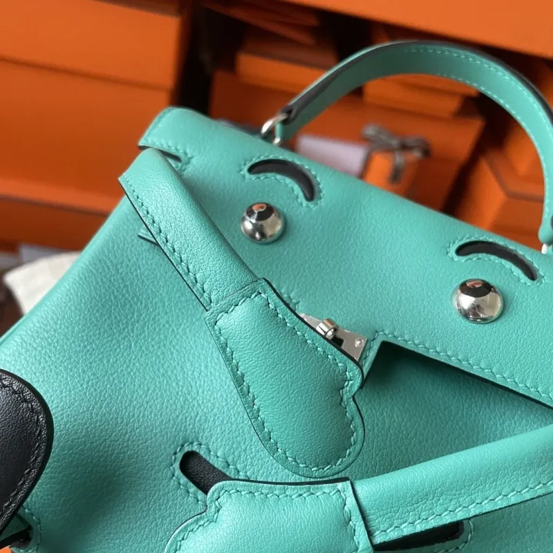 Hermes Turquoise Kelly Doll Bag 167 - Image 5