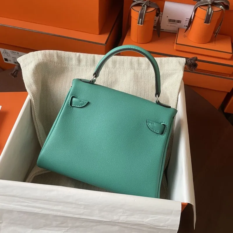 Hermes Turquoise Kelly Doll Bag 167 - Image 6