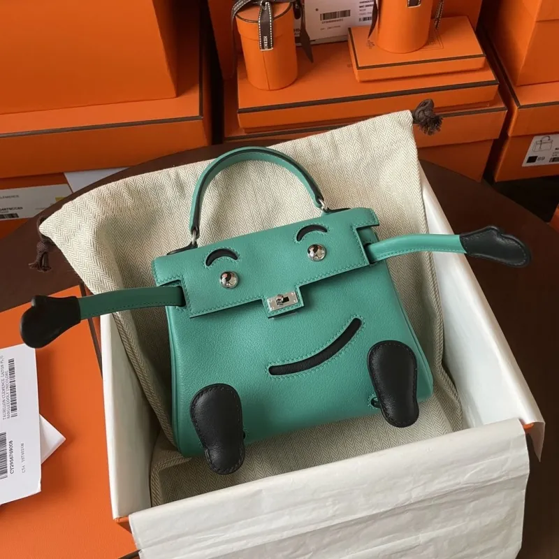 Hermes Turquoise Kelly Doll Bag 167 - Image 7