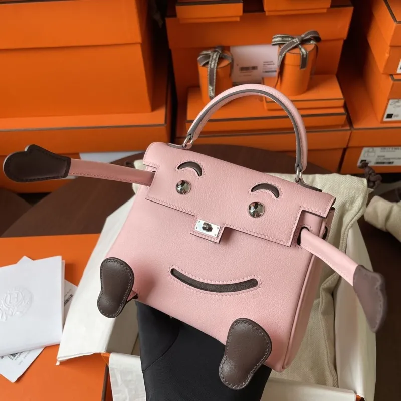 Hermes Pink Kelly Doll Leather Handbag - Image 3