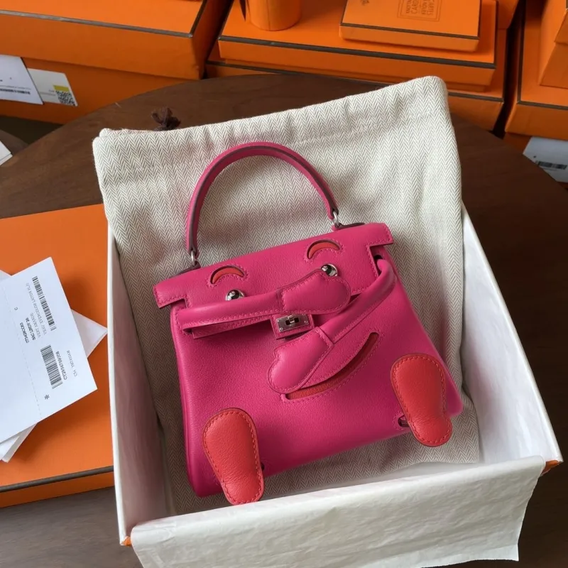Hermes Pink Kelly Doll Leather Handbag