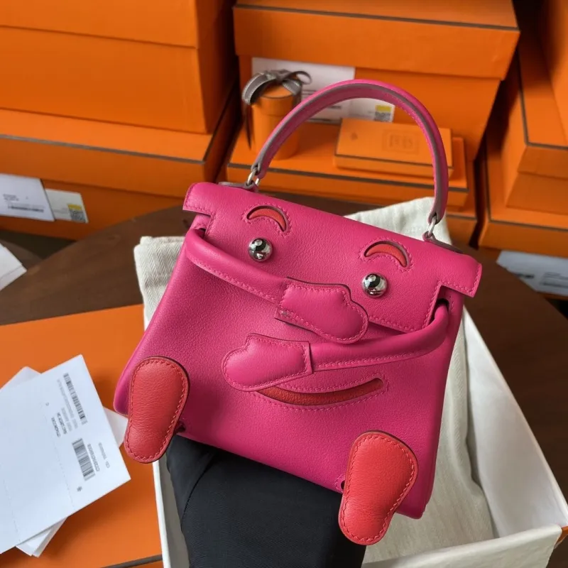 Hermes Pink Kelly Doll Leather Handbag - Image 3