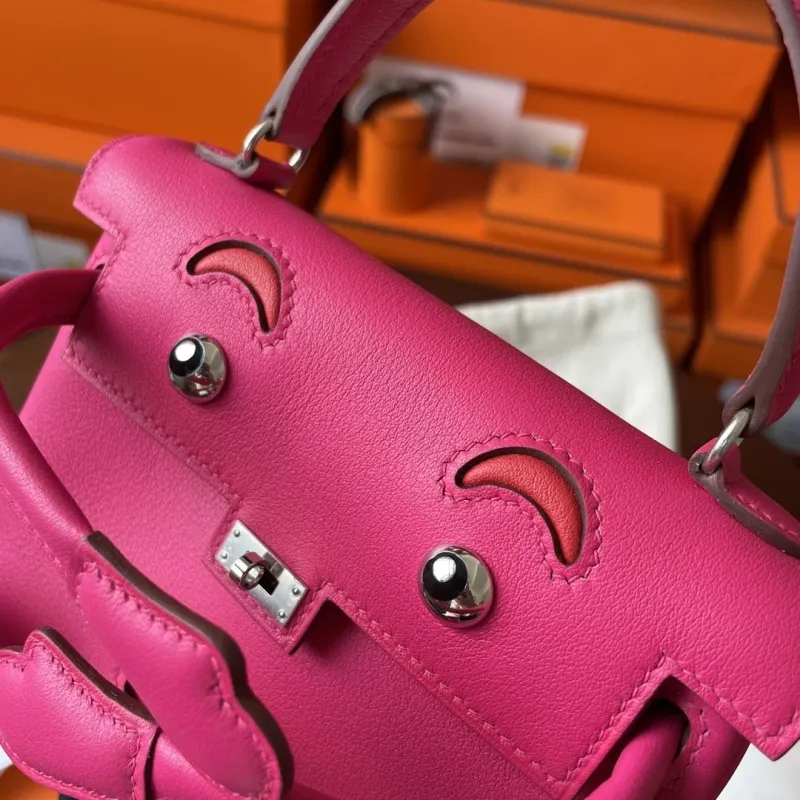 Hermes Pink Kelly Doll Leather Handbag - Image 4