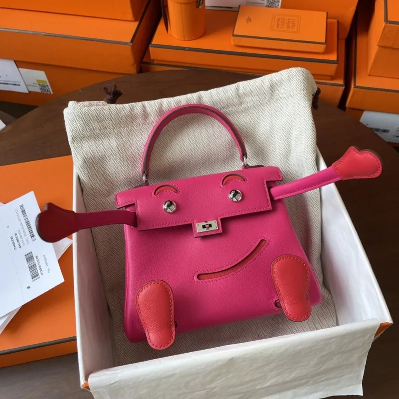 Hermes Pink Kelly Doll Leather Handbag - Image 8