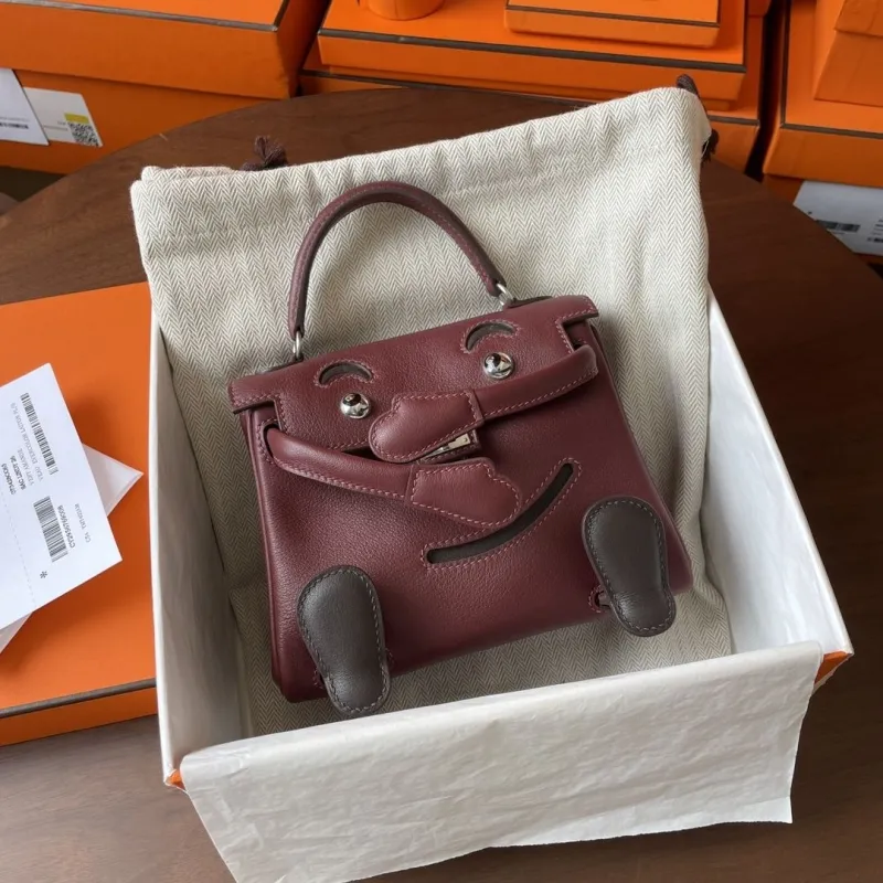 Hermes Burgundy Kelly Doll Handbag 171