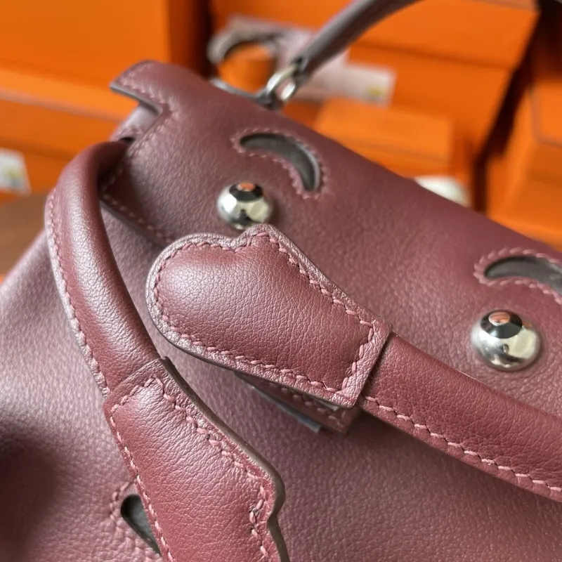 Hermes Burgundy Kelly Doll Handbag 171 - Image 4