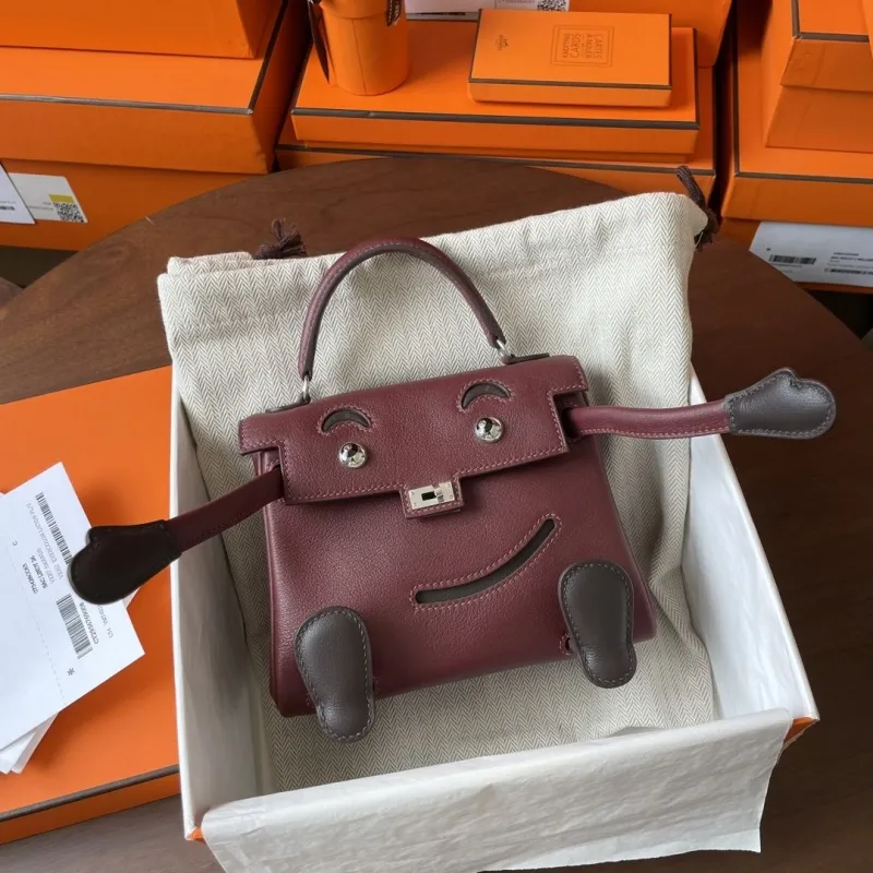 Hermes Burgundy Kelly Doll Handbag 171 - Image 7
