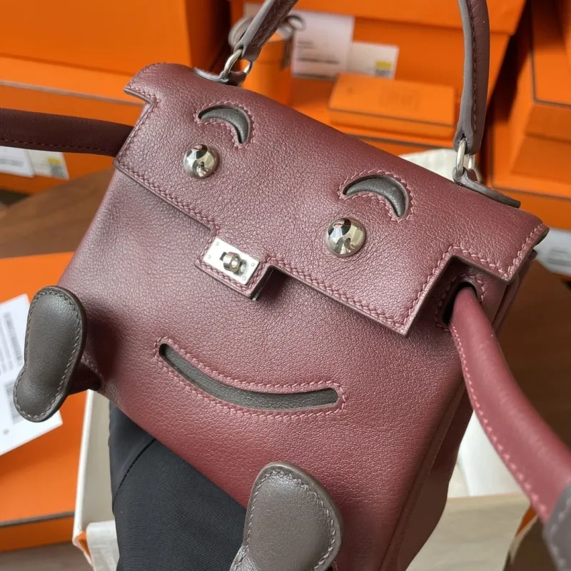 Hermes Burgundy Kelly Doll Handbag 171 - Image 8