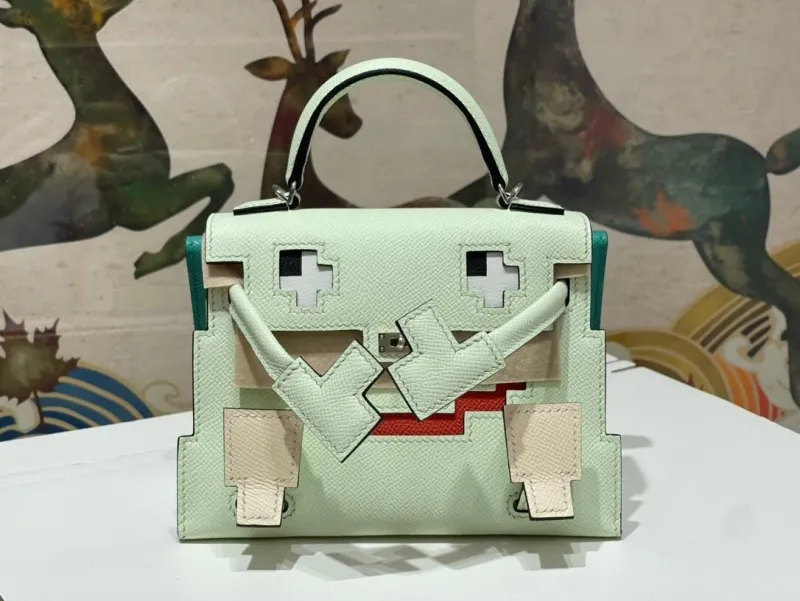Hermes Kelly 178 Pale Green Handbag