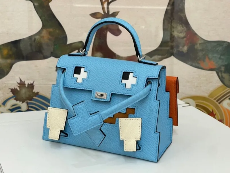 Alternative view of Hermes Light Blue Robot Kelly Handbag 179