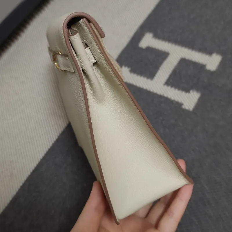 Hermes Off-White Kelly Leather Handbag 183 - Image 3