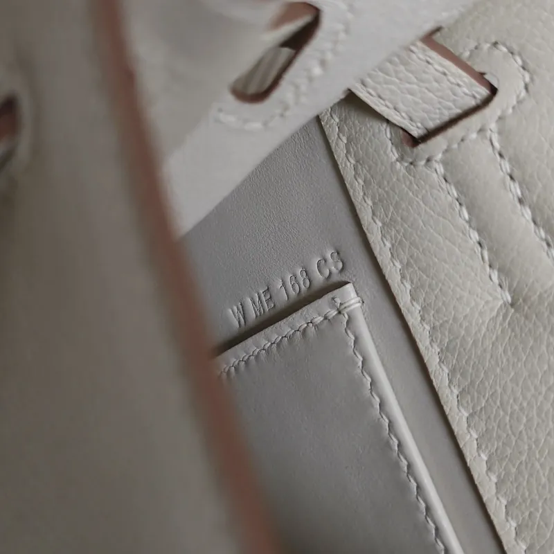 Hermes Off-White Kelly Leather Handbag 183 - Image 9