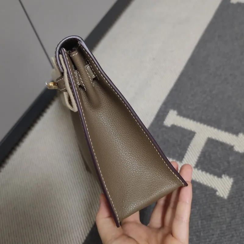 Hermes Taupe Kelly Handbag 185 - Image 3
