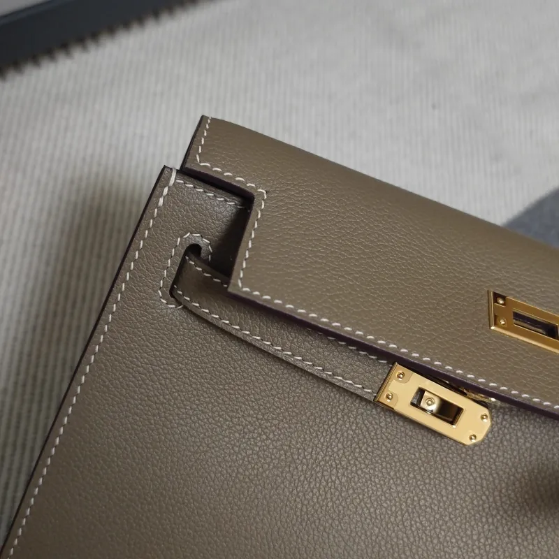 Hermes Taupe Kelly Handbag 185 - Image 4