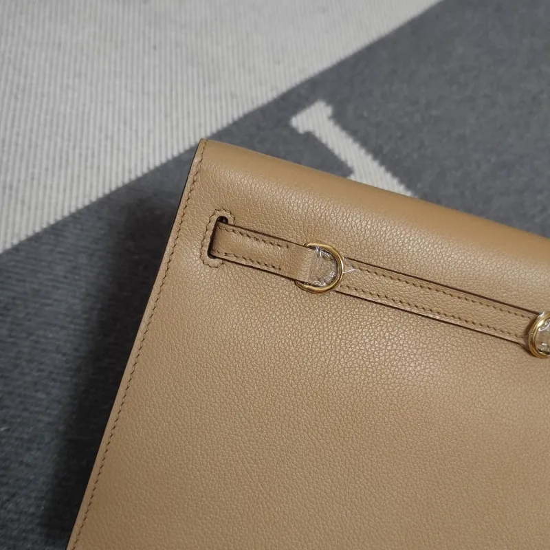 Hermes Tan Leather Kelly Bag 186 - Image 6