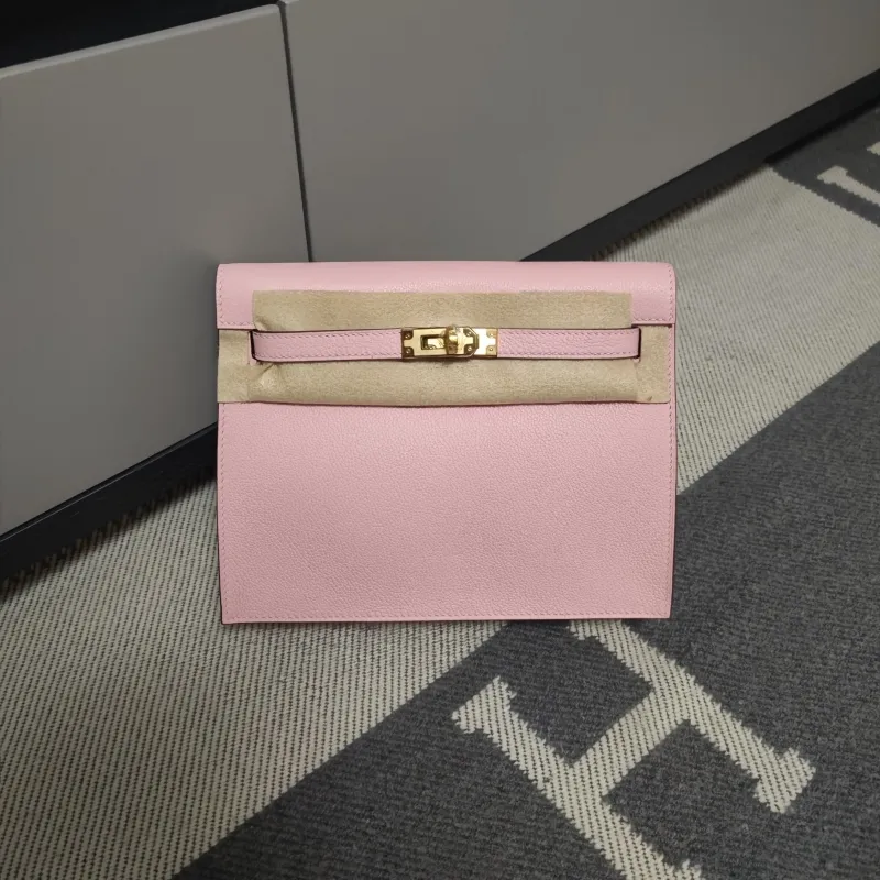 Hermes Pink Leather Kelly Handbag 187