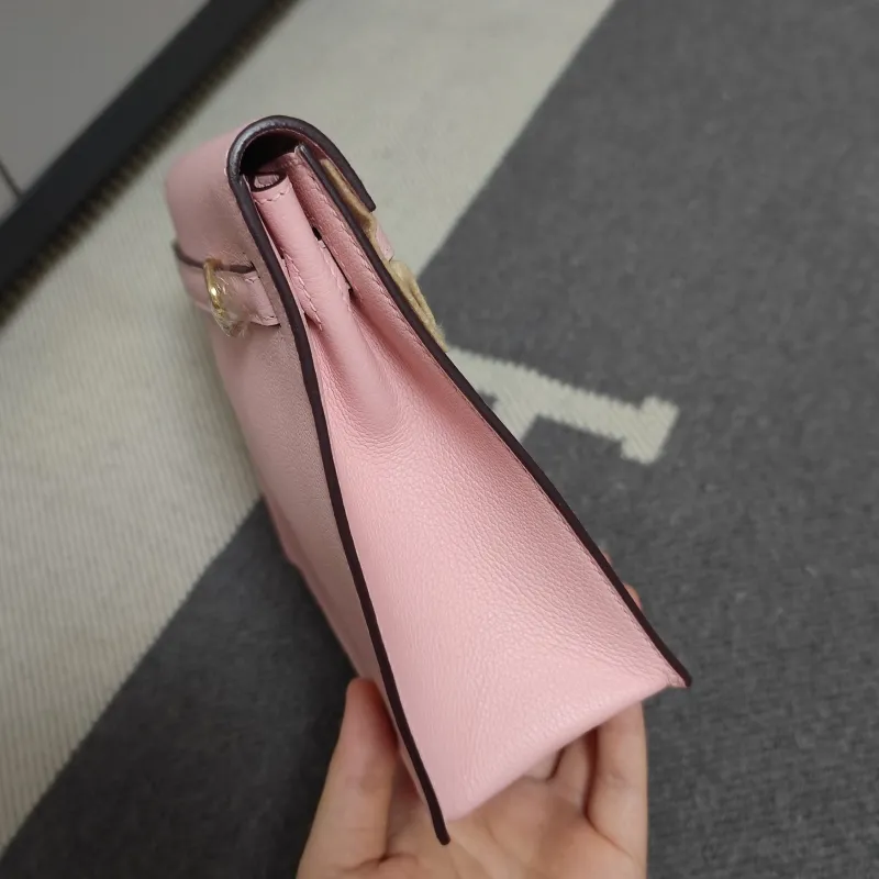 Hermes Pink Leather Kelly Handbag 187 - Image 3