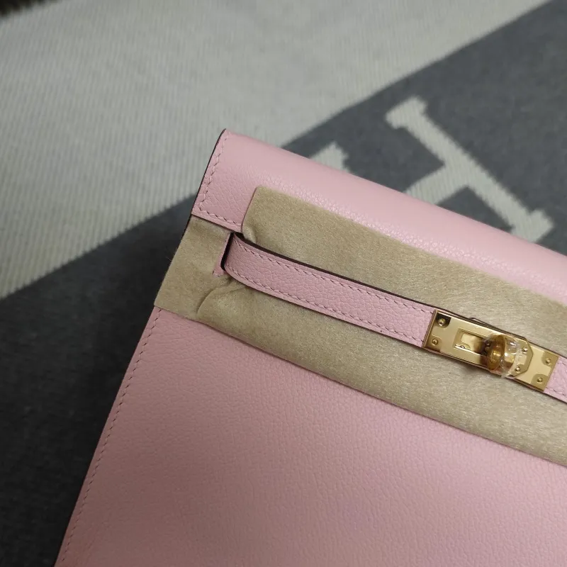 Hermes Pink Leather Kelly Handbag 187 - Image 5