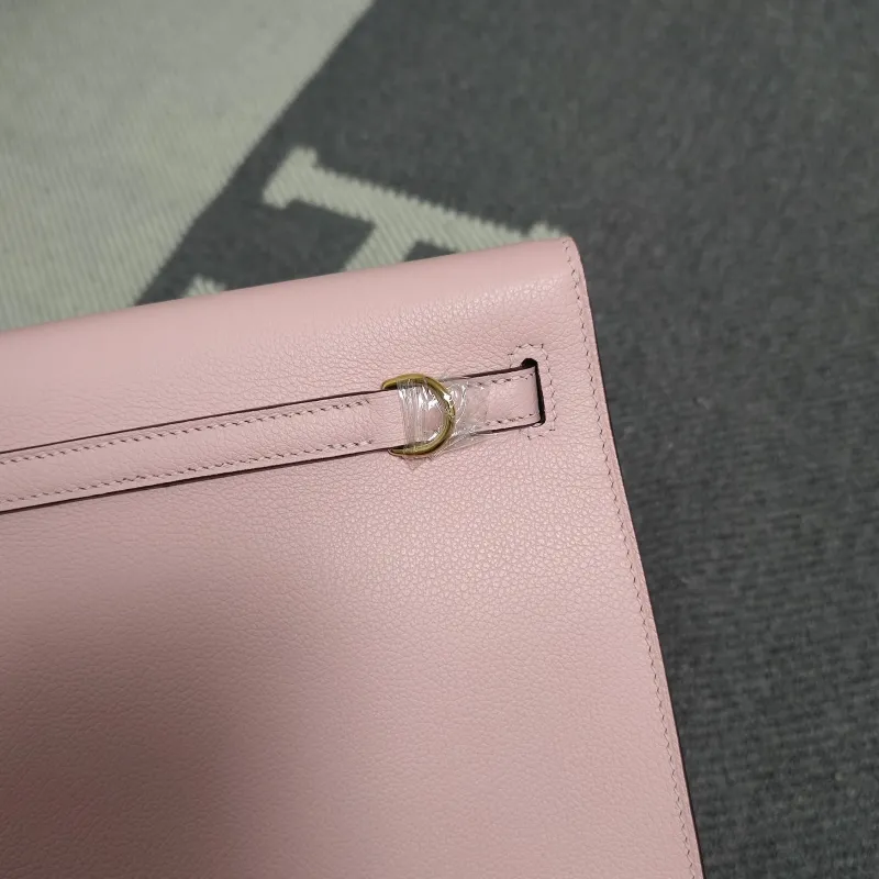 Hermes Pink Leather Kelly Handbag 187 - Image 6