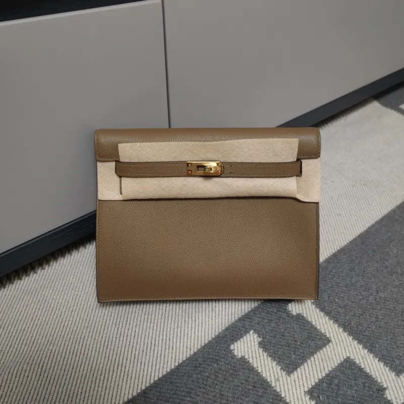 Hermes Taupe Leather Kelly Bag 191