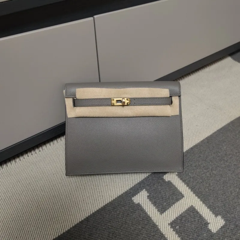Hermes Gray Leather Kelly Bag 192