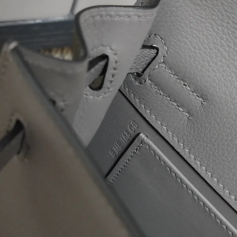 Hermes Gray Leather Kelly Bag 192 - Image 9
