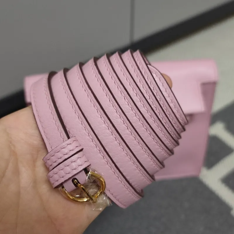 Hermes Pink Kelly Leather Handbag - Image 8