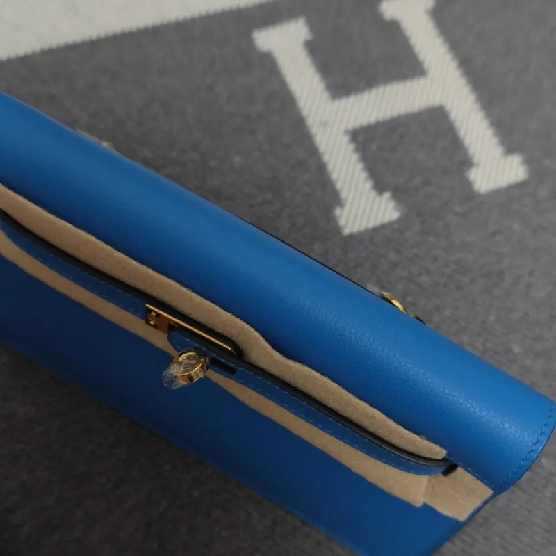 Hermes Blue Kelly Bag 208 - Image 9