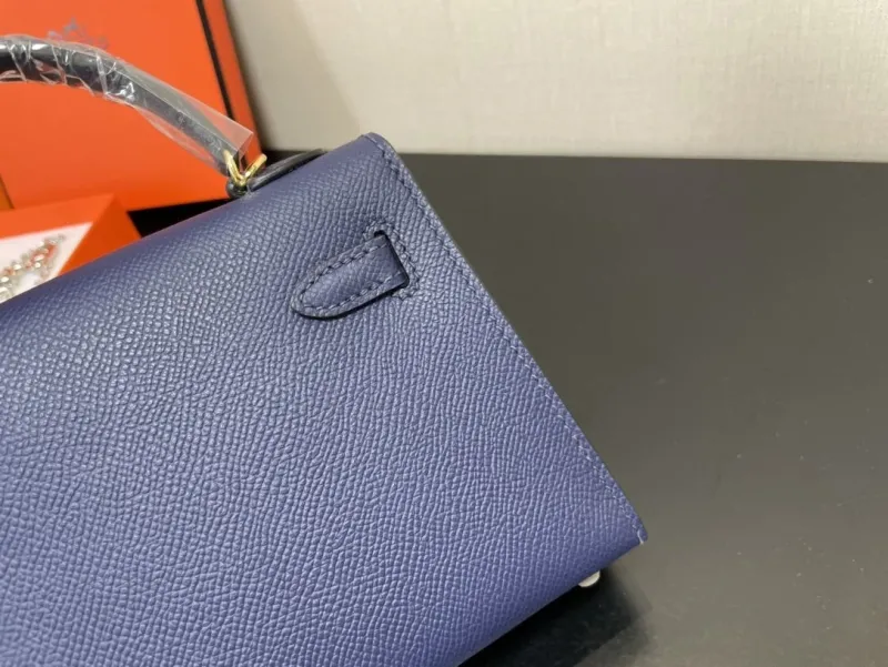 Hermes Navy Blue Kelly Bag 211 - Image 4