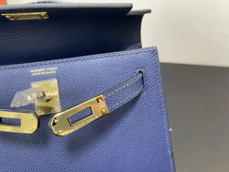 Hermes Navy Blue Kelly Bag 211 - Image 8