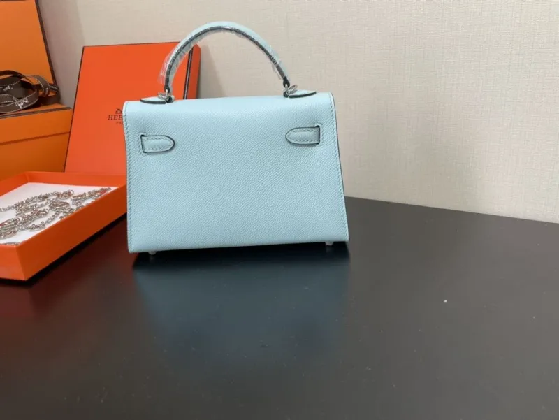 Hermes Light Blue Kelly Handbag 216 - Image 3