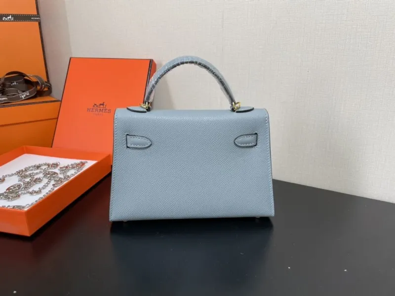 Hermes Mini Kelly Light Blue Handbag 220 - Image 3